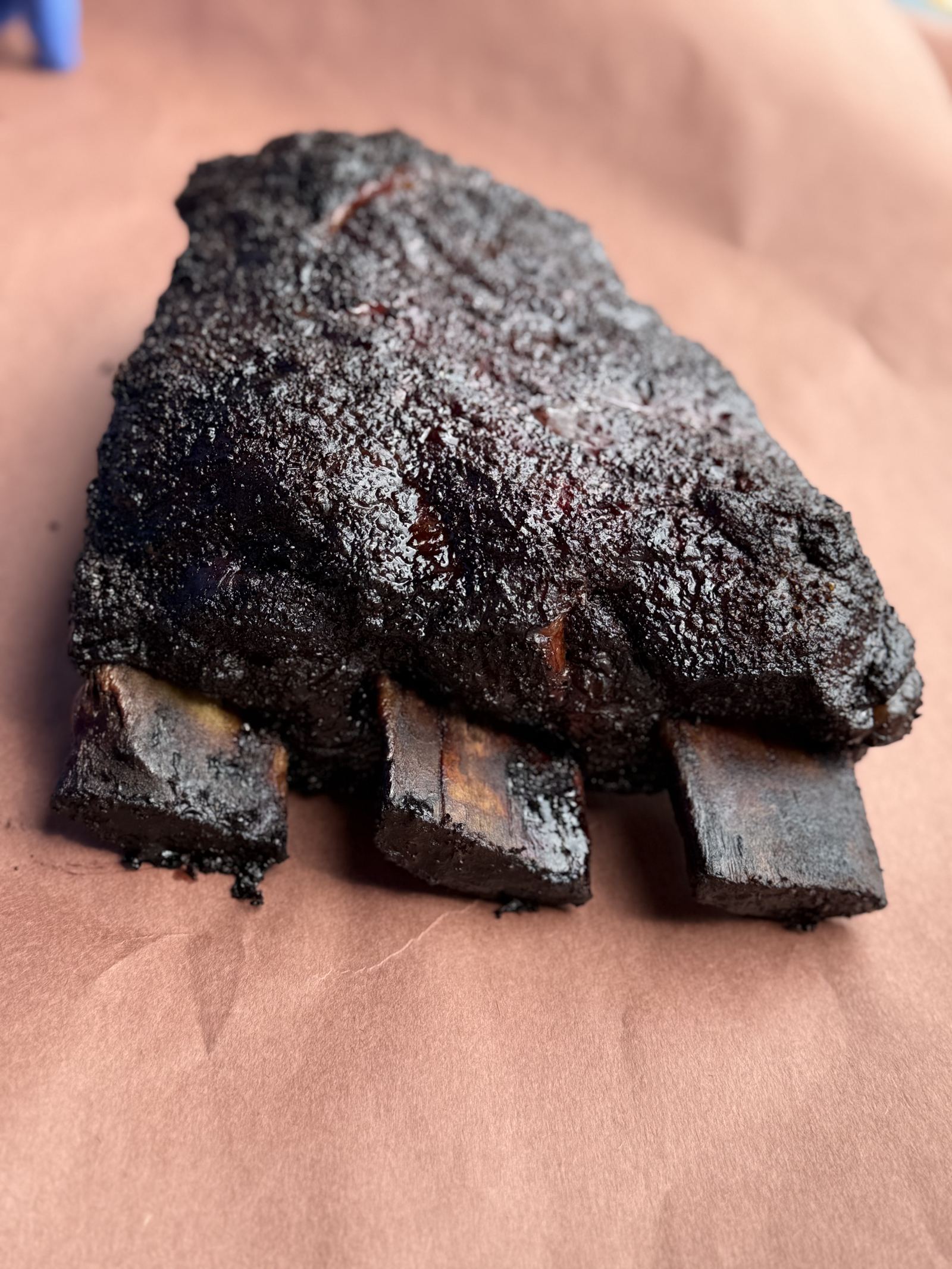 Smoked dino beef ribs